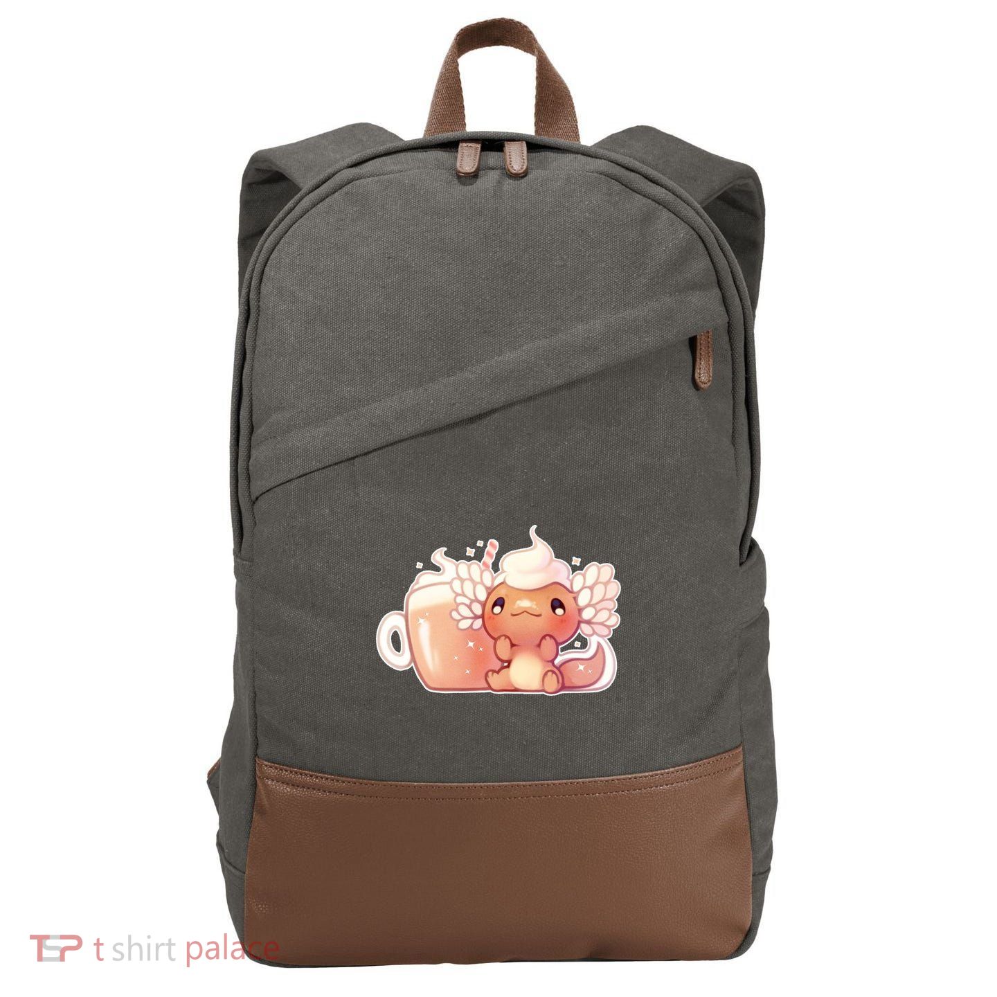 Cappuccino Axolotl Cotton Canvas Backpack