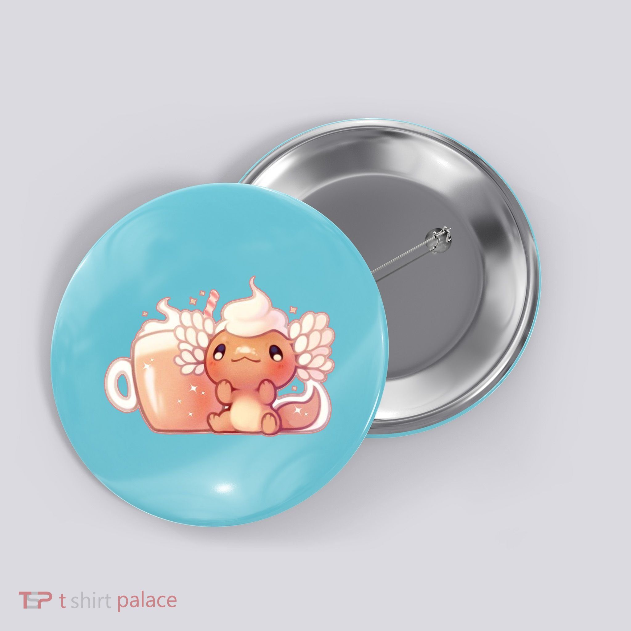Cappuccino Axolotl Button