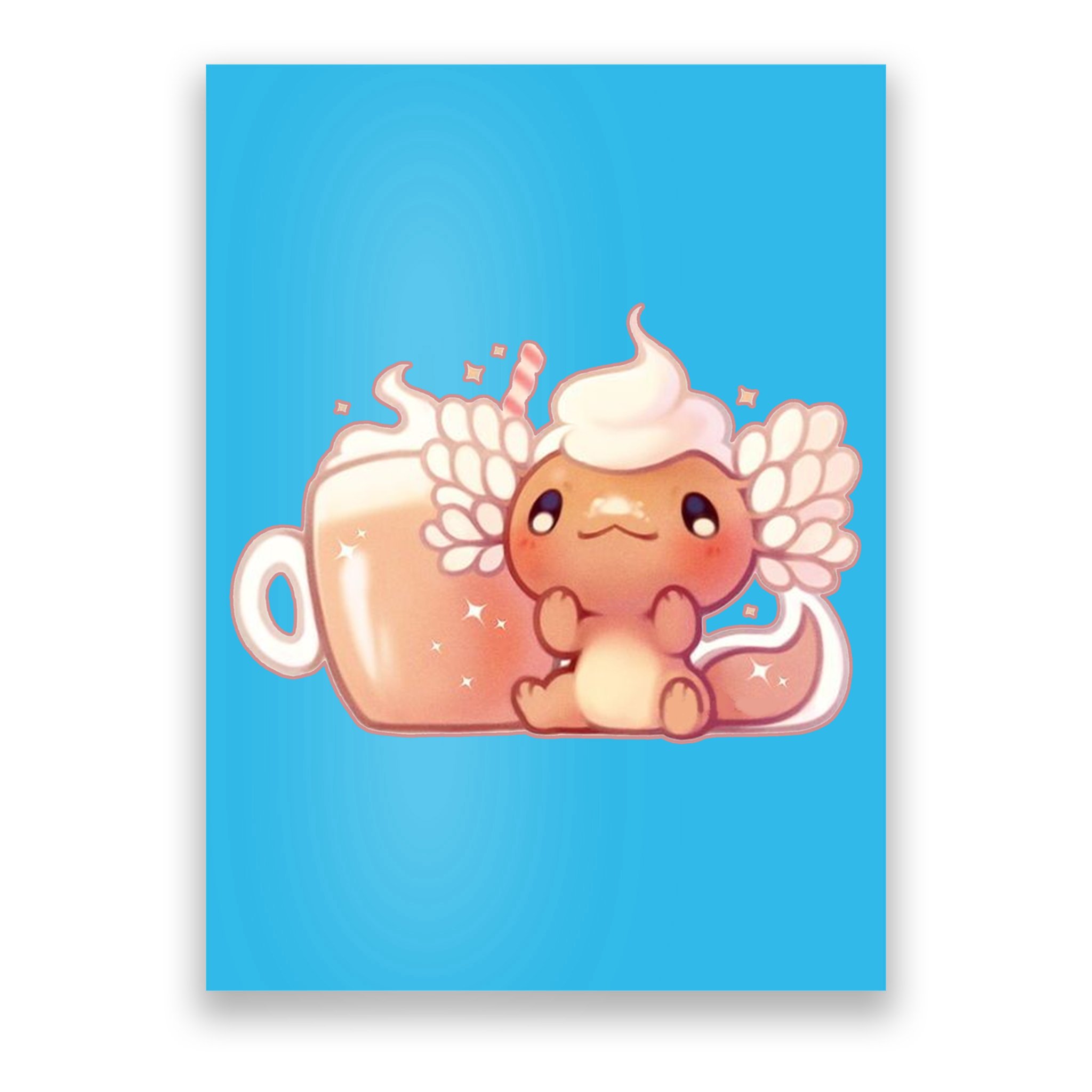 Cappuccino Axolotl Poster