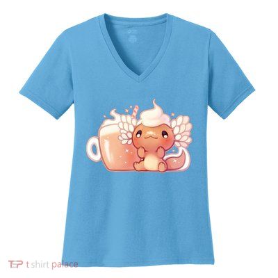 Cappuccino Axolotl Women's V-Neck T-Shirt