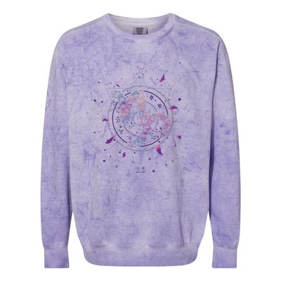 Capricorn Floral Zodiac Colorblast Crewneck Sweatshirt