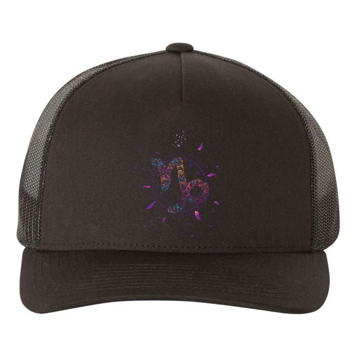 Capricorn Floral Zodiac Yupoong Adult 5-Panel Trucker Hat