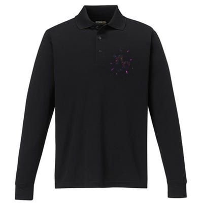 Capricorn Floral Zodiac Performance Long Sleeve Polo