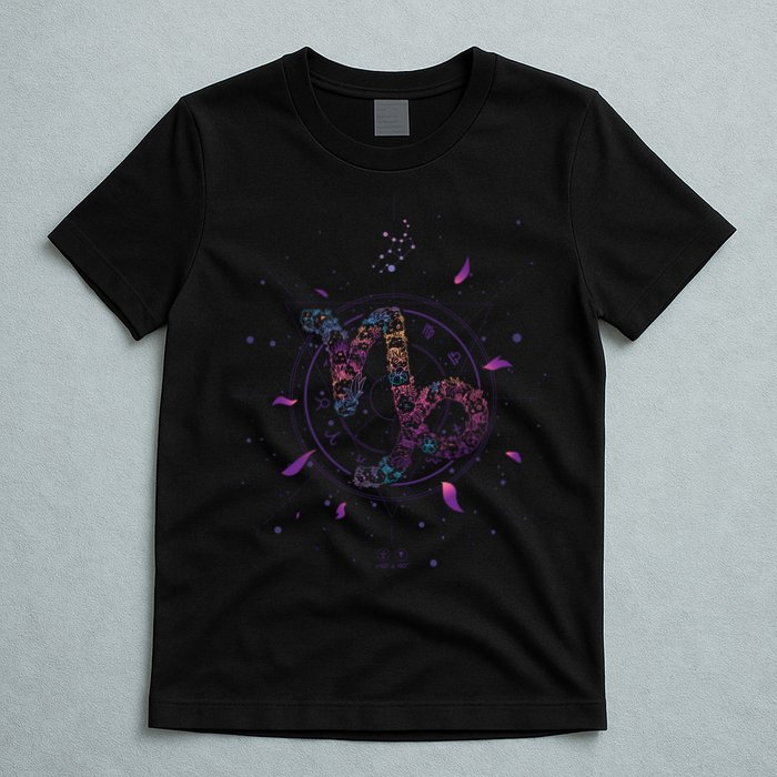 Capricorn Floral Zodiac T-Shirt