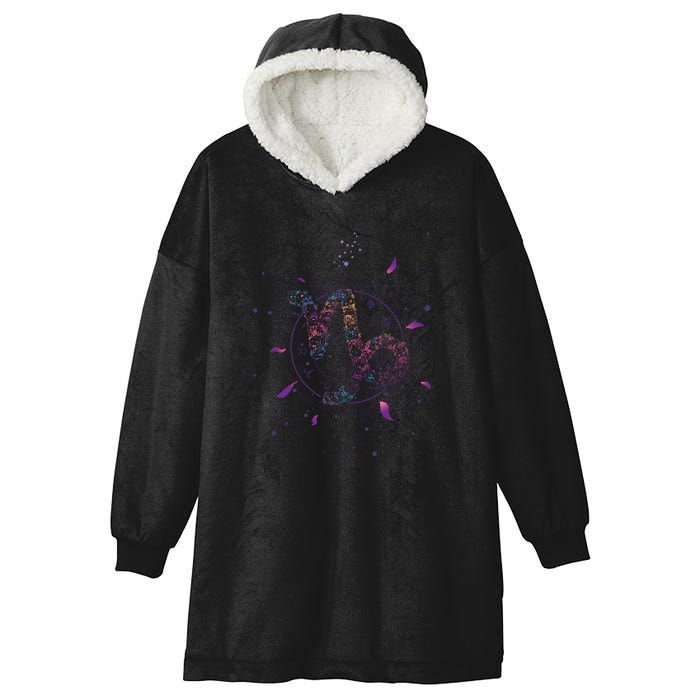 Capricorn Floral Zodiac Hooded Wearable Blanket