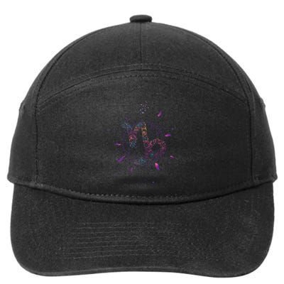 Capricorn Floral Zodiac 7-Panel Snapback Hat