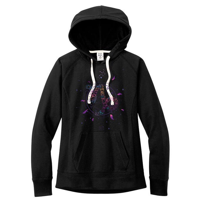 Capricorn Floral Zodiac Women's Fleece Hoodie