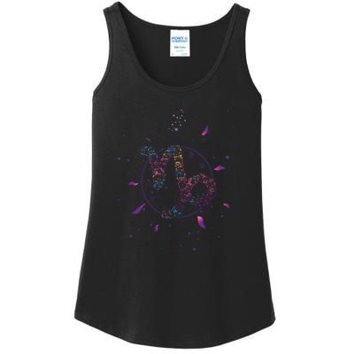 Capricorn Floral Zodiac Ladies Essential Tank