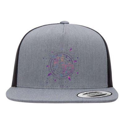 Capricorn Floral Zodiac Flat Bill Trucker Hat