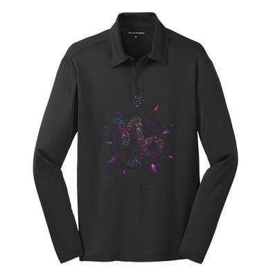 Capricorn Floral Zodiac Silk Touch Performance Long Sleeve Polo