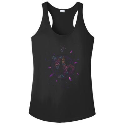 Capricorn Floral Zodiac Ladies PosiCharge Competitor Racerback Tank