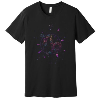 Capricorn Floral Zodiac Premium T-Shirt