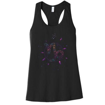 Capricorn Floral Zodiac Women's Racerback Tank