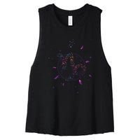 Capricorn Floral Zodiac Women's Racerback Cropped Tank