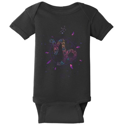 Capricorn Floral Zodiac Baby Bodysuit