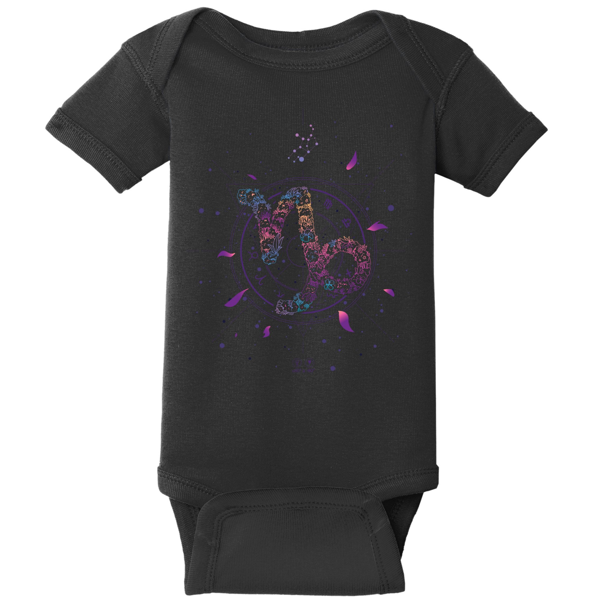 Capricorn Floral Zodiac Baby Bodysuit