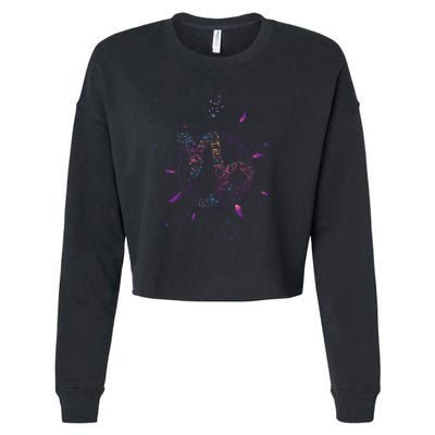 Capricorn Floral Zodiac Cropped Pullover Crew