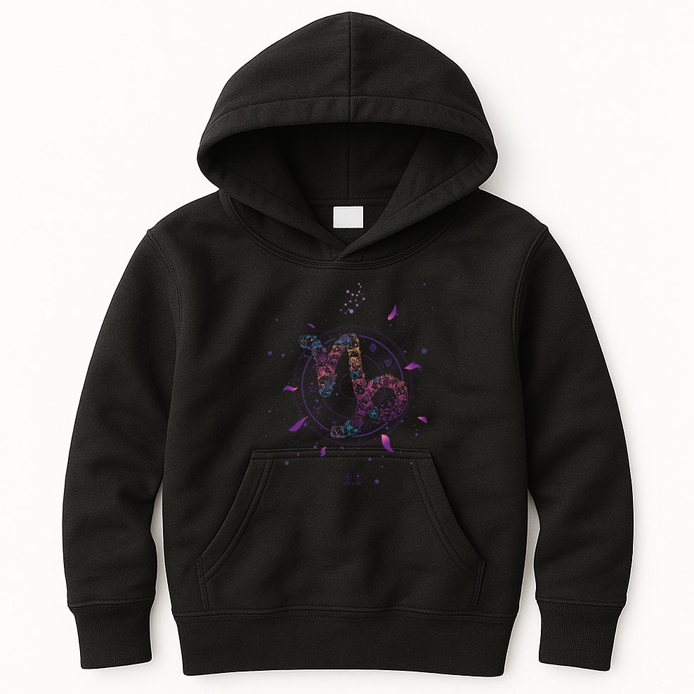 Capricorn Floral Zodiac Kids Hoodie