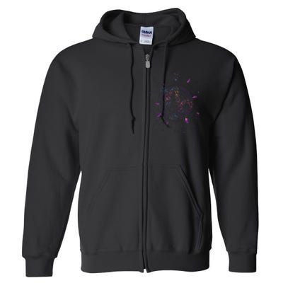 Capricorn Floral Zodiac Full Zip Hoodie