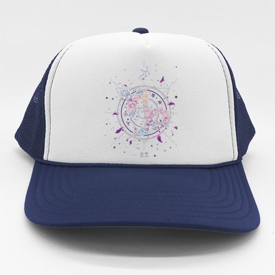 Capricorn Floral Zodiac Trucker Hat