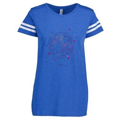 Capricorn Floral Zodiac Enza Ladies Jersey Football T-Shirt