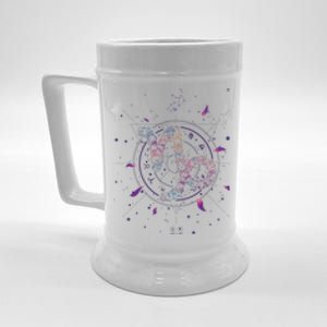 Capricorn Floral Zodiac Beer Stein