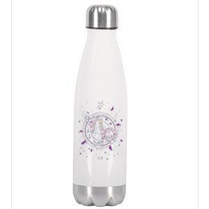 Capricorn Floral Zodiac Stainless Steel Insulated Water Bottle