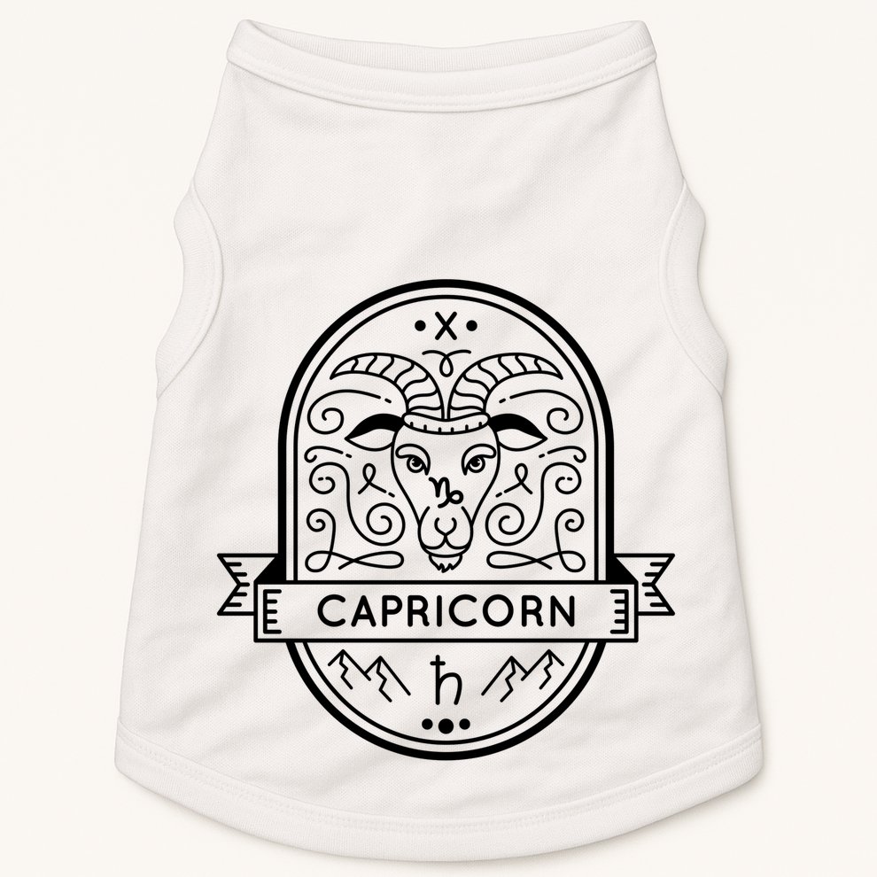 Capricorn Zodiac Symbol Design Doggie Tank