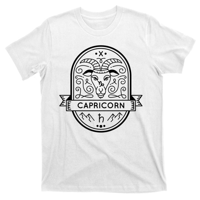 Capricorn Zodiac Symbol Design T-Shirt