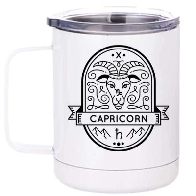 Capricorn Zodiac Symbol Design 12 oz Stainless Steel Tumbler Cup