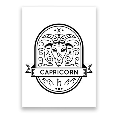 Capricorn Zodiac Symbol Design Poster