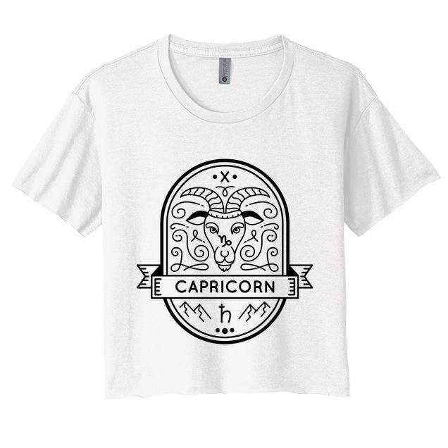 Capricorn Zodiac Symbol Design Crop Top