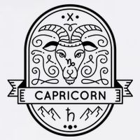 Capricorn Zodiac Symbol Design Cropped Pullover Crew