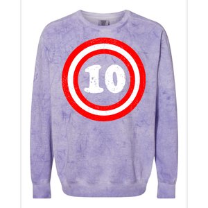 Captain 10th Birthday Colorblast Crewneck Sweatshirt