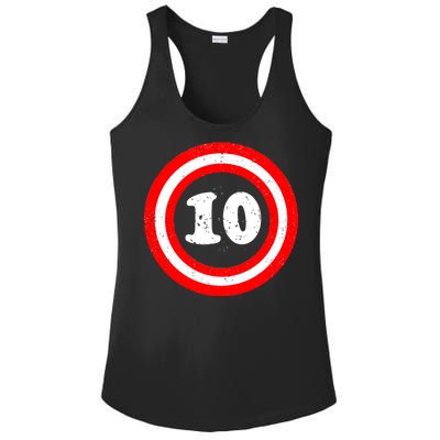 Captain 10th Birthday Ladies PosiCharge Competitor Racerback Tank