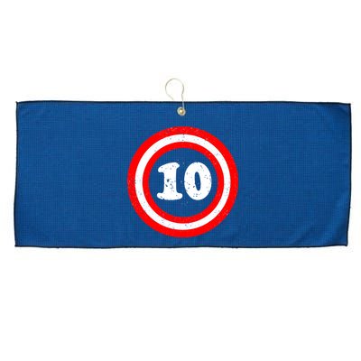 Captain 10th Birthday Large Microfiber Waffle Golf Towel