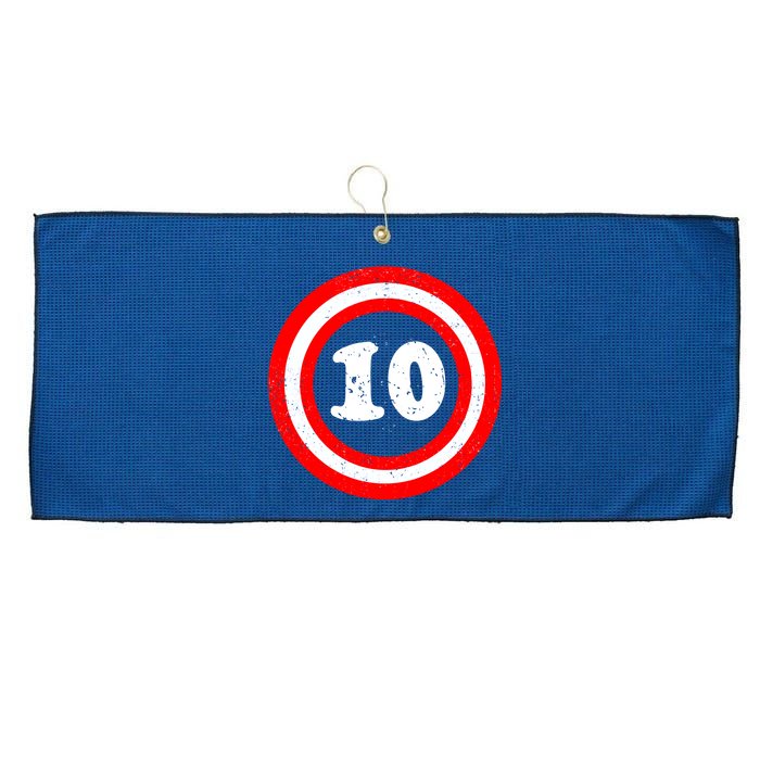 Captain 10th Birthday Large Microfiber Waffle Golf Towel