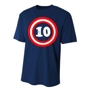 Captain 10th Birthday Performance Sprint T-Shirt