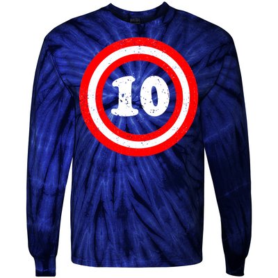 Captain 10th Birthday Tie-Dye Long Sleeve Shirt