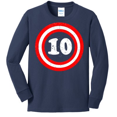 Captain 10th Birthday Kids Long Sleeve Shirt