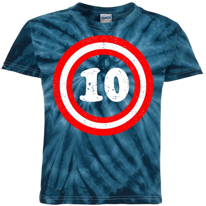 Captain 10th Birthday Kids Tie-Dye T-Shirt