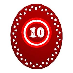 Captain 10th Birthday Ceramic Oval Ornament