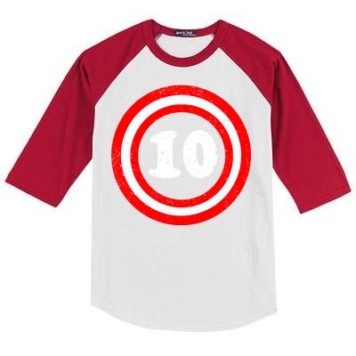 Captain 10th Birthday Kids Colorblock Raglan Jersey