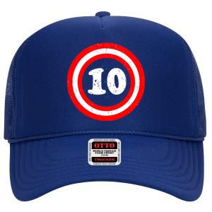 Captain 10th Birthday High Crown Mesh Back Trucker Hat