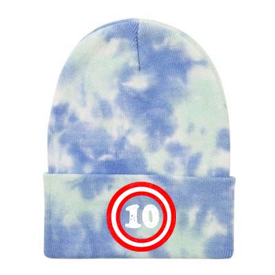 Captain 10th Birthday Tie Dye 12in Knit Beanie