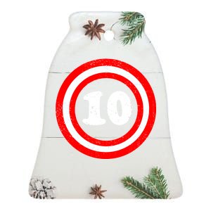 Captain 10th Birthday Ceramic Bell Ornament