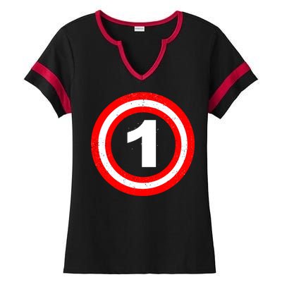 Captain 1st Birthday Ladies Halftime Notch Neck Tee