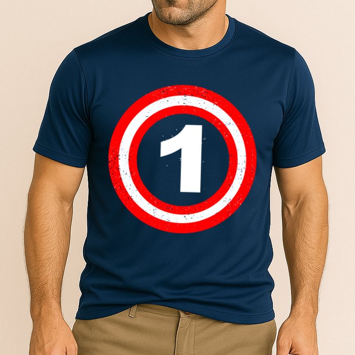 Captain 1st Birthday Cooling Performance Crew T-Shirt