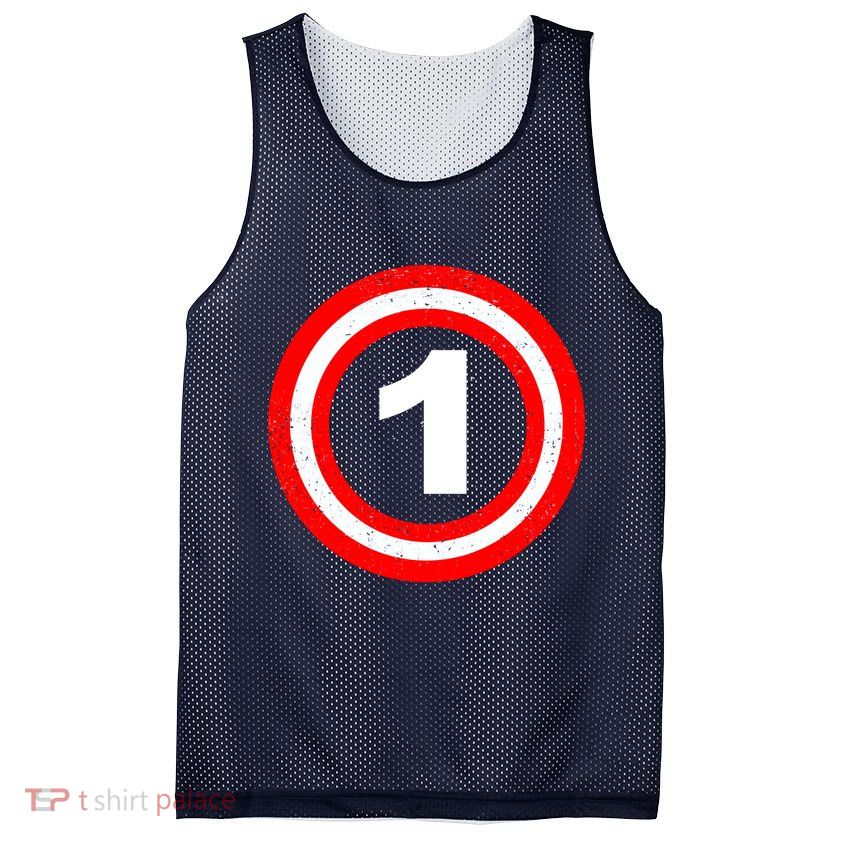 Captain 1st Birthday Mesh Reversible Basketball Jersey Tank