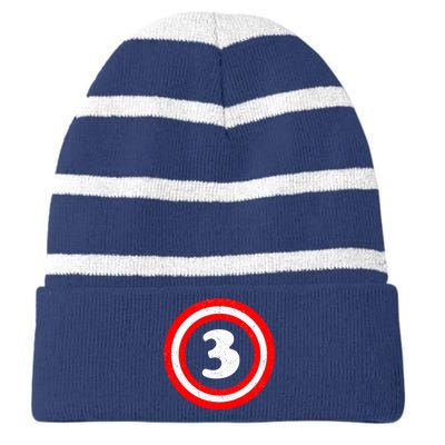 Captain 3rd Birthday Striped Beanie with Solid Band